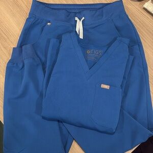 Figs royal blue scrubs size small